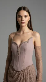 ⁦طقم سهرة كورسيه وتنورة شبكية⁩ - الصورة ⁦10⁩