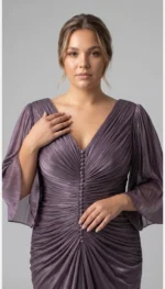 صورة 9 لـفستان سهرة لامع بأكمام قصيرة من LAVYA – موديل LV-027